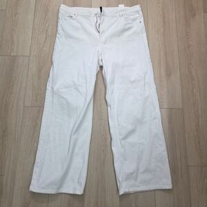 ​H&M Divided White Wide Leg High Rise Jeans | Size 20 | Plus Size